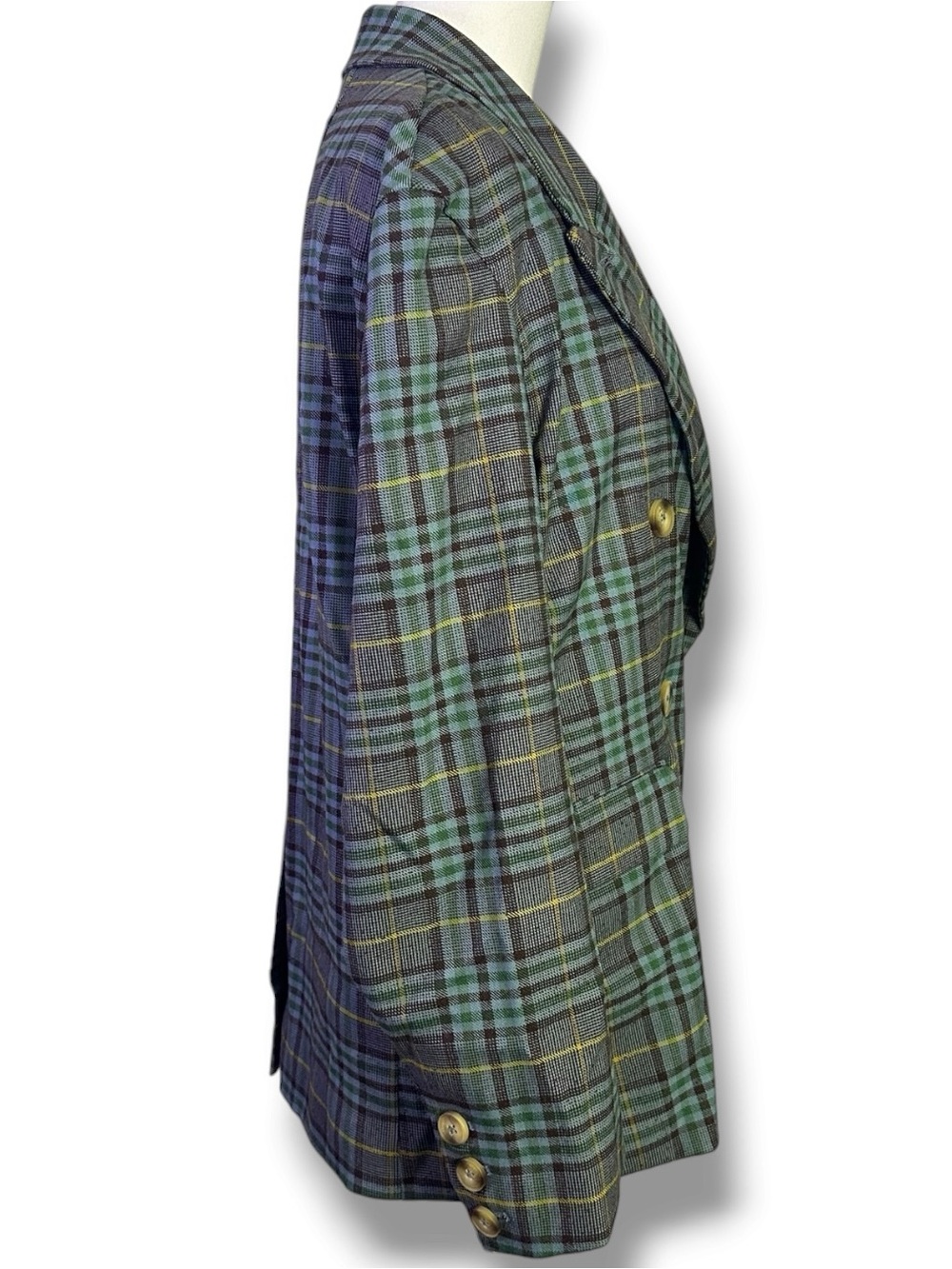 Free People Preppy Dark Academia Dean Double Breasted Blazer Oliver Plaid Small - Picture 7 of 16